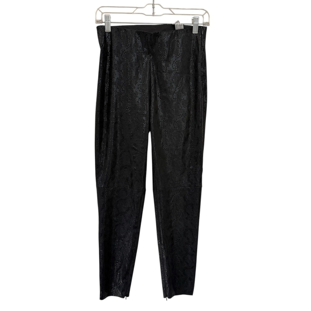 ZARA BASIC Womens Black Faux Leather Snake Print Skinny Pants Size M